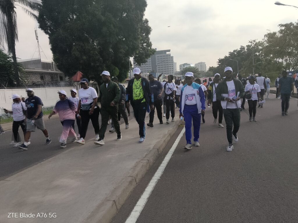 CONGO BZV / OCTOBRE ROSE : LA FONDATION TABITA ALLEGRESSE MARQUE DE SON EMPREINTE LA MARCHE SPORTIVE DU DIMANCHE 19 