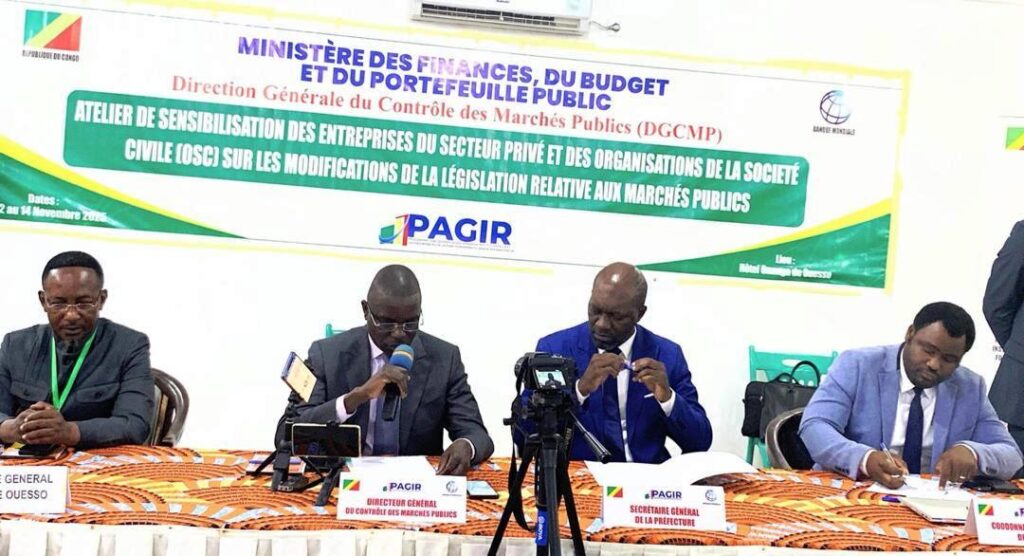 CONGO/MARCHÉS PUBLICS: LE SECTEUR PRIVÉ ET LA SOCIÉTÉ CIVILE DE LA SANGHA FORMÉS AUX NOUVELLES RÈGLES